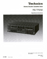 Technics - RSTR-232 - Owners manual 